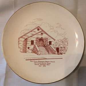 Commemorative Church Plate with Gold Trim